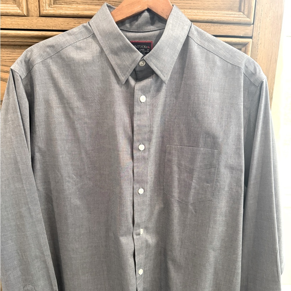 Untuckit Men’s Long Sleeve Wrinkle Free Button Down - Large